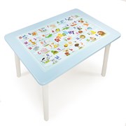 Детский стол с накладкой Алфавит  (Голубой/Белый)