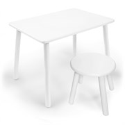Детский комплект стол и табурет круглый Rolti Baby (белая столешница/белое сиденье/белые ножки)