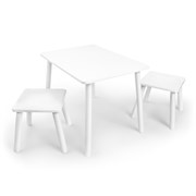 Детский комплект стол и два табурета Rolti Baby (белая столешница/белое сиденье/белые ножки)