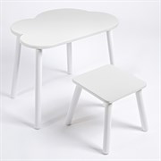 Детский комплект стол ОБЛАЧКО  и табурет Rolti Baby (белая столешница/белое сиденье/белые ножки)