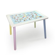 Детский стол с накладкой Алфавит (Белый/Цветной)
