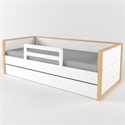 Кровать детская с ящиком и бортик Робин Wood Лайт 38 Попугаев 190x80 (Клен, Белый) мебель подростковая в детскую комнату