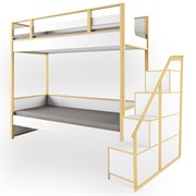 Детская кровать двухъярусная два спальных места 190x80 с лестницей, перилами и 4 ящиками для хранения Робин Wood Лайт 38 попугаев (Клен, Белый)