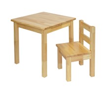 Детский комплект стол квадратный и стул Rolti Kids (Лак) 3-8 лет
