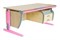 Парта ДЭМИ СУТ-15-05 120х55 см + 2 задние приставки + боковая приставка + подвесная тумба (Цвет столешницы:Клен, Цвет ножек стола:Розовый) - фото 18982