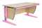 Парта ДЭМИ (Деми) СУТ 15К (парта 120 см+боковая приставка) (Цвет столешницы:Клен, Цвет ножек стола:Розовый) - фото 19755
