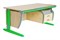 Парта ДЭМИ (Деми) СУТ 15-04Д (парта 120 см+задняя приставка+двухъярусная задняя приставка+подвесная тумба) (Цвет столешницы:Клен, Цвет ножек стола:Зеленый) - фото 20100