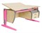 Парта ДЭМИ (Деми) СУТ 17-05Д2 (парта 120 см+две двухъярусные задние приставки+боковая приставка+подвесная тумба) (Цвет столешницы:Клен, Цвет ножек стола:Розовый) - фото 20876