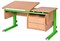 Парта для дома Астек ТВИН-2 с подвесной тумбой (Цвет столешницы:Бук, Цвет ножек стола:Зеленый) - фото 23663