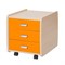 Тумба Астек Лидер береза на 3 ящика с цветными фасадами (Цвет товара:Оранжевый) - фото 24000