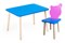 Комплект детской мебели Polli Tolli Джери с голубым столиком (Цвет столешницы:Голубой, Цвет сиденья и спинки стула:Розово-голубой) - фото 26061