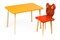 Комплект детской мебели Polli Tolli Джери с оранжевым столиком (Цвет столешницы:Оранжевый, Цвет сиденья и спинки стула:Красный) - фото 26069