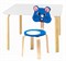 Комплект детской мебели Polli Tolli Мордочки с белым столиком (Цвет столешницы:Белый, Цвет сиденья и спинки стула:Голубой) - фото 26073