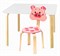 Комплект детской мебели Polli Tolli Мордочки с белым столиком (Цвет столешницы:Белый, Цвет сиденья и спинки стула:Розовый) - фото 26075