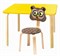 Комплект детской мебели Polli Tolli Мордочки с желтым столиком (Цвет столешницы:Желтый, Цвет сиденья и спинки стула:Коричневый) - фото 26084