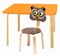 Комплект детской мебели Polli Tolli Мордочки с оранжевым столиком (Цвет столешницы:Оранжевый, Цвет сиденья и спинки стула:Коричневый) - фото 26092