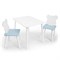 Детский комплект стол и два стула «Мишка» Rolti Baby (белый/голубой, массив березы/мдф) - фото 38489
