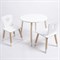 Комплект детский стол КРУГЛЫЙ и два стула КОРОНА ROLTI Baby (белая столешница/белое сиденье/береза ножки) - фото 39637