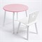 Комплект детский стол КРУГЛЫЙ и стул ЗВЕЗДА ROLTI Baby (розовая столешница/белое сиденье/белые ножки) - фото 39646