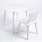 Комплект детский стол КРУГЛЫЙ и стул МИШКА ROLTI Baby (белая столешница/белое сиденье/белые ножки) - фото 39652