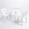 Комплект детский стол КРУГЛЫЙ и два стула ЗВЕЗДА ROLTI Baby (белая столешница/белое сиденье/белые ножки) - фото 39656