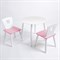 Комплект детский стол КРУГЛЫЙ и два стула КОРОНА ROLTI Baby (белая столешница/розовое сиденье/белые ножки) - фото 39658