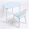Комплект детский стол ОБЛАЧКО и стул ОБЛАЧКО ROLTI Baby (голубая столешница/голубое сиденье/белые ножки) - фото 39665