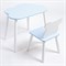 Комплект детский стол ОБЛАЧКО и стул МИШКА ROLTI Baby (голубая столешница/голубое сиденье/белые ножки) - фото 39666