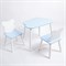 Комплект детский стол ОБЛАЧКО и два стула МИШКА ROLTI Baby (голубая столешница/голубое сиденье/белые ножки) - фото 39667