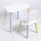 Комплект детский стол ОБЛАЧКО и стул ЗВЕЗДА ROLTI Baby (белая столешница/белое сиденье/цветные ножки) - фото 39673