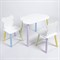 Комплект детский стол ОБЛАЧКО и два стула МИШКА ROLTI Baby (белая столешница/белое сиденье/цветные ножки) - фото 39676
