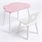 Комплект детский стол ОБЛАЧКО и стул КОРОНА ROLTI Baby (розовая столешница/белое сиденье/белые ножки) - фото 39807