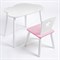Комплект детский стол ОБЛАЧКО и стул ЗВЕЗДА ROLTI Baby (белая столешница/розовое сиденье/белые ножки) - фото 39811