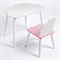 Комплект детский стол ОБЛАЧКО и стул ОБЛАЧКО ROLTI Baby (белая столешница/розовое сиденье/белые ножки) - фото 39816
