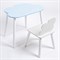 Комплект детский стол ОБЛАЧКО и стул ОБЛАЧКО ROLTI Baby (голубая столешница/белое сиденье/белые ножки) - фото 39820