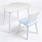 Комплект детский стол ОБЛАЧКО и стул МИШКА ROLTI Baby (белая столешница/голубое сиденье/белые ножки) - фото 39824