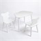 Комплект детский стол ОБЛАЧКО и два стула МИШКА ROLTI Baby (белая столешница/белое сиденье/белые ножки) - фото 39830