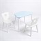 Комплект детский стол ОБЛАЧКО и два стула КОРОНА ROLTI Baby (голубая столешница/белое сиденье/белые ножки) - фото 39851