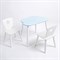 Комплект детский стол ОБЛАЧКО и два стула ЗВЕЗДА ROLTI Baby (голубая столешница/белое сиденье/белые ножки) - фото 39857