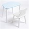 Комплект детский стол ОБЛАЧКО и стул МИШКА ROLTI Baby (голубая столешница/белое сиденье/белые ножки) - фото 39869