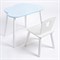 Комплект детский стол ОБЛАЧКО и стул КОРОНА ROLTI Baby (голубая  столешница/белое сиденье/белые ножки) - фото 39870