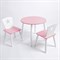 Комплект детский стол КРУГЛЫЙ и два стула ЗВЕЗДА ROLTI Baby (розовая столешница/розовое сиденье/белые ножки) - фото 39895