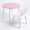 Комплект детский стол КРУГЛЫЙ и стул КОРОНА ROLTI Baby (розовая столешница/белое сиденье/белые ножки) - фото 40094