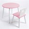 Комплект детский стол КРУГЛЫЙ и стул КОРОНА ROLTI Baby (розовая столешница/розовое сиденье/белые ножки) - фото 40095
