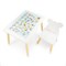 Комплект детской мебели стол и стул Мишутка с накладкой Алфавит (Белый/Белый/Береза) - фото 40837