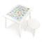 Детский комплект стол и табурет круглый Rolti Baby с накладкой Алфавит (белая столешница/белое сиденье/белые ножки) - фото 40864