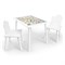 Детский комплект стол и два стула Облачко Rolti Baby с накладкой Алфавит (белая столешница/белое сиденье/белые ножки) - фото 40930