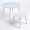 Детский комплект стол КРУГЛЫЙ  и табурет Rolti Baby (голубая столешница/белое сиденье/белые ножки) - фото 40940