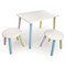 Детский комплект стол и два табурета круглых  (Белый, Белый, Цветной) - фото 40959